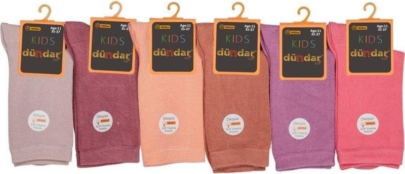 Dündar Çorap Dundar Socks Plus Kids Modal Seamless Sweatproof Socks Colorful 7 Years Old 12 8177