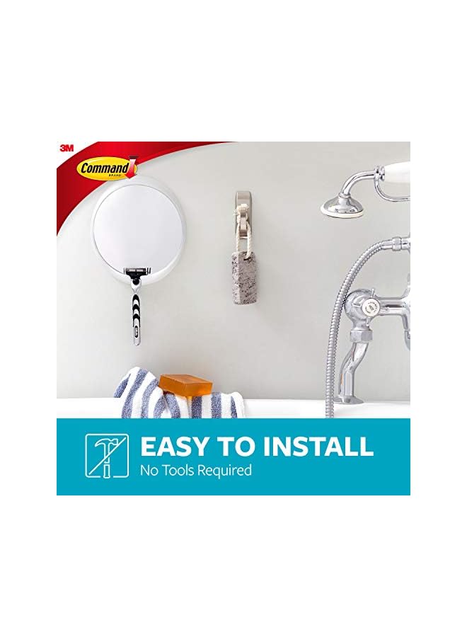 Command Modern Reflections Bath Hook Brushed Nikel with BathStrips, Medium size, Organize and decorate Damage Free, 1Hook+2 strips/Pack - Image 5