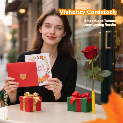 Vishoitty White Cardstock 8.5 x 11,White Card Stock,Cardstock Paper,Copy Paper for Printer,40 Sheets Card Stock Paper for Invitations,Menus,DIY Cards,Tags,Cards Making,Certificate,Construction,Office Printing - Image 5