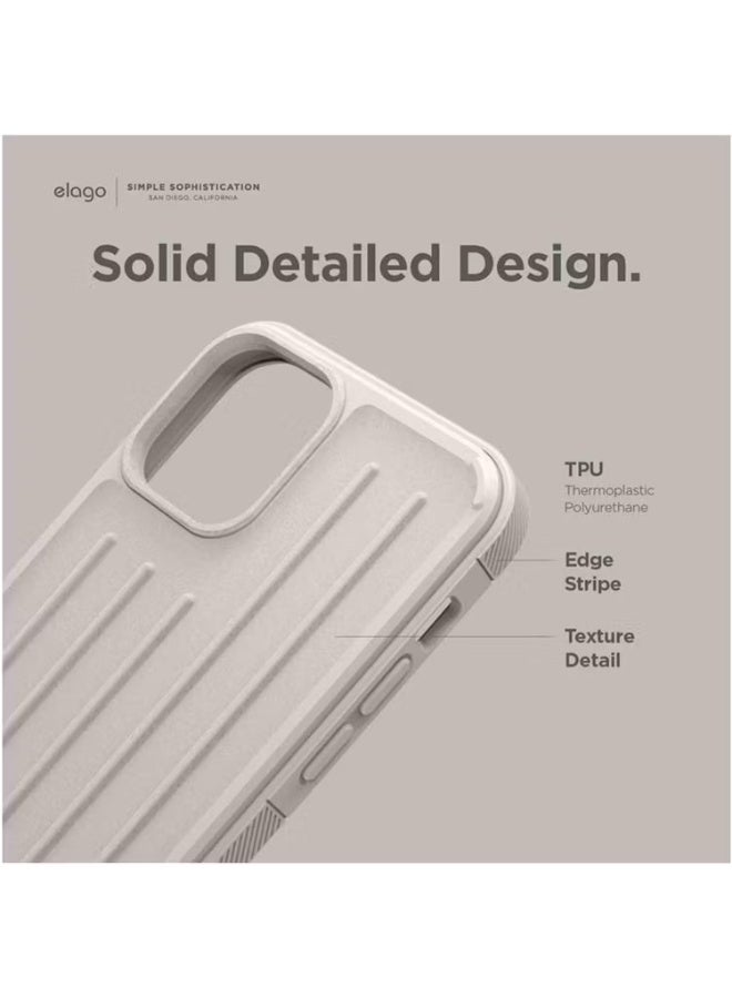 Elago iPhone 12 Pro Case 6.1inch TPU Armor Back Cover / Slim and light / Shock absorbing design / Wireless Charging / Full body protection - Stone - Image 3