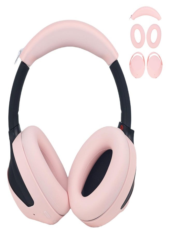 أغطية أذن سيليكونية 3 في 1 من أدهايبر لسماعات سوني WH-1000XM4 و WH-1000XM3، ملحقات أغطية XM4 مع أغطية أذن سيليكونية قابلة للغسل وغطاء عصابة رأس وأغطية أكواب أذن - وردي - Image 1