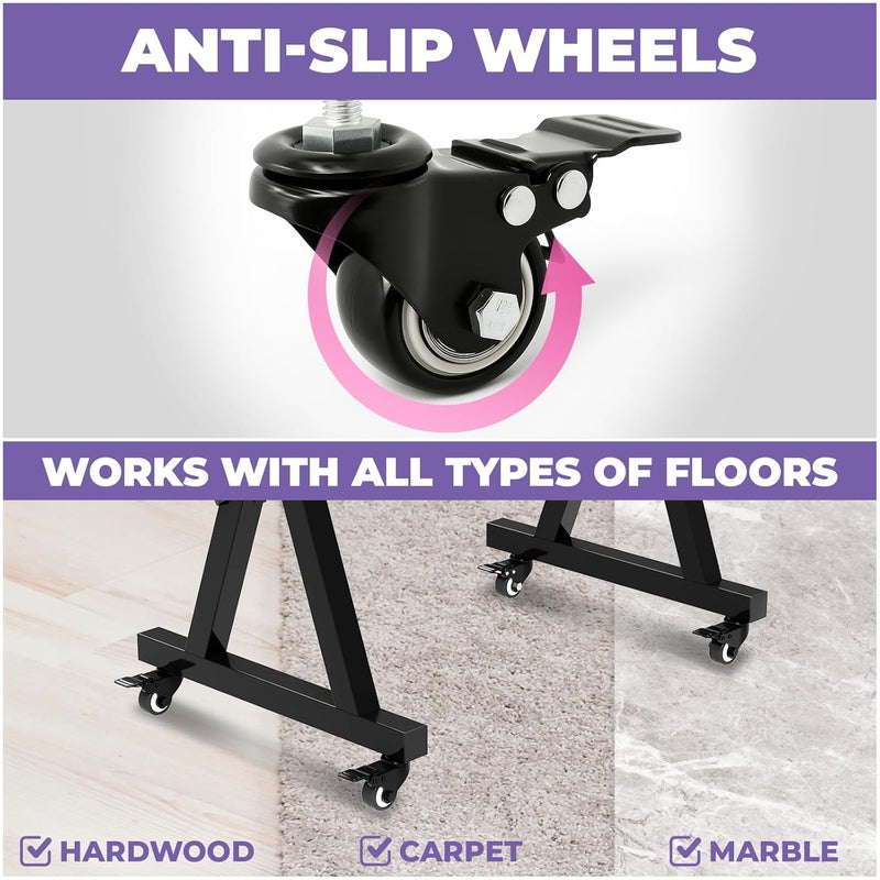 Liquid Stands Keyboard Stand Caster Wheels Set of 4 Replacement Locking Heavy Duty Wheels with Brake - Piano Stand Parts and Accessories - Image 4