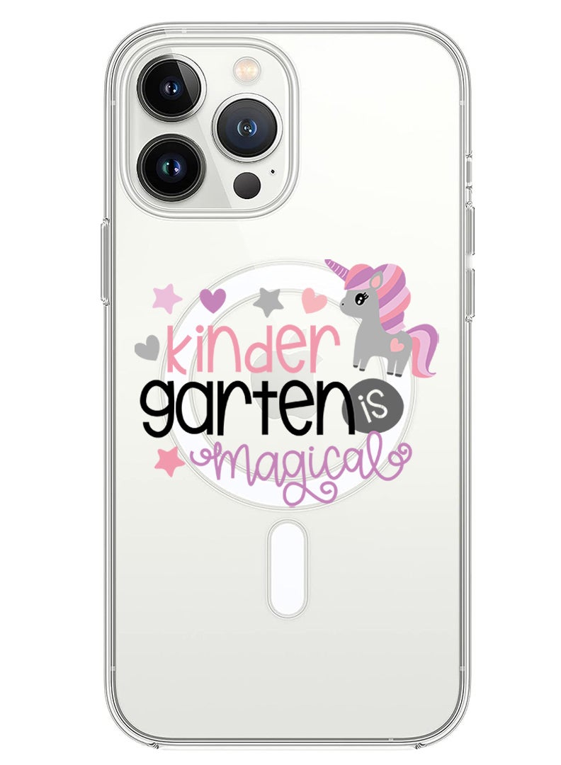 Theodor Magnetic Case for iPhone 13 Pro Max 6.7-inch Compatible with MagSafe Wireless Charging, Shockproof Phone Bumper Cover Kinder garden magical copy - Image 1