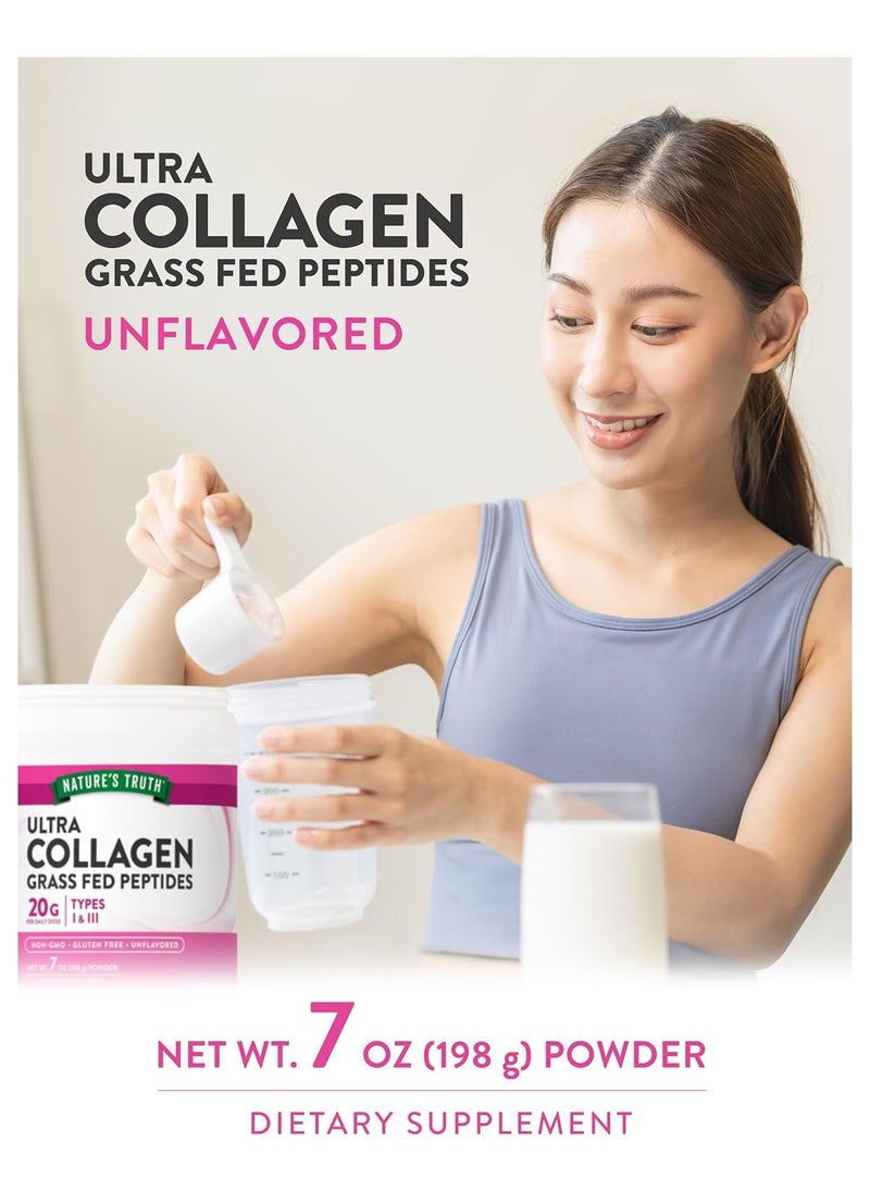 Nature's Truth Ultra Collagen Powder, Grass Fed Peptides, Unflavored, 198g  - Image 5