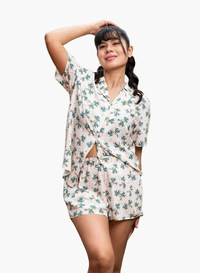 Aadaraya Aadaraya Pyjama Short Set Shirt and Shorts