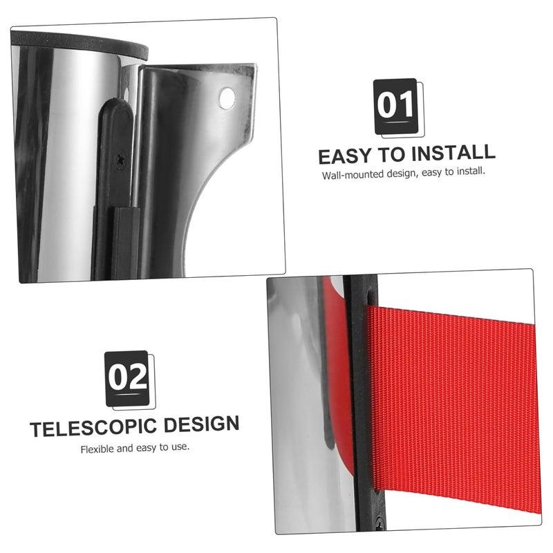 ULTECHNOVO Retractable Telescopic Safety Barrier Belt for Wall-Mounted Design Stainless Steel Housing for Supermarkets Airports and Events - Image 4