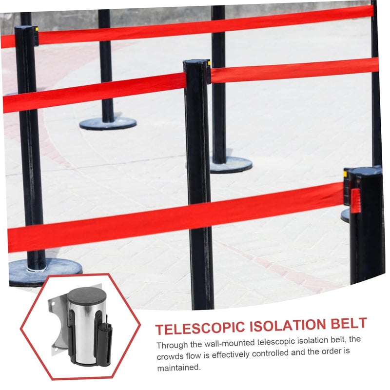ULTECHNOVO Retractable Telescopic Safety Barrier Belt for Wall-Mounted Design Stainless Steel Housing for Supermarkets Airports and Events - Image 3