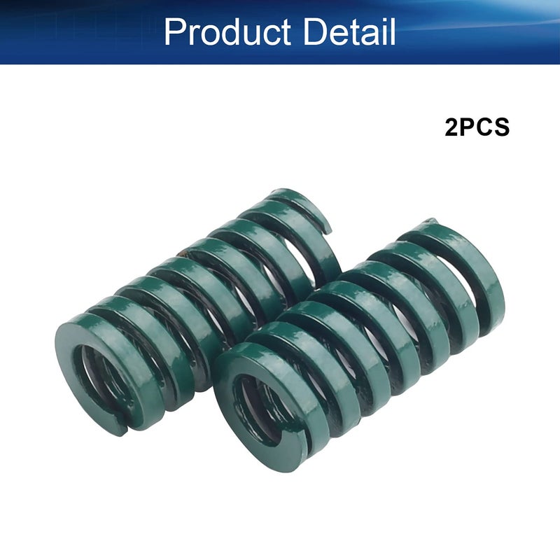 Metal Spring，Springs Compression Spring, 10mm OD 5mm ID 20mm Long Spiral Stamping Heavy Load Compression Mould Die Spring, for Mechanical Equipment 3D Printer Accessories Green Tone 2pcs - Image 4