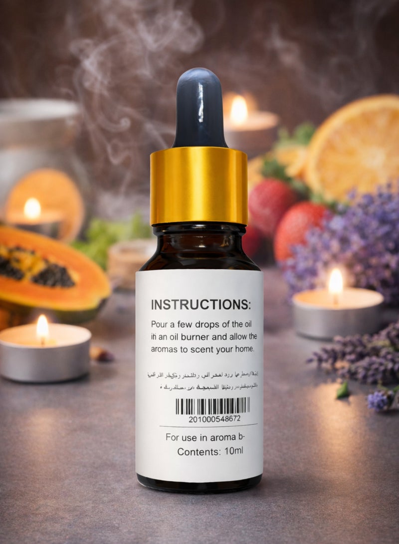 Premium Fragrance Oil Gift Set – 5 x 10ML Aromatherapy Oils (Lavender, Strawberry, Papaya, Orange, Instinct) – Long Lasting Scent for Diffuser, Burner & Home - Image 3