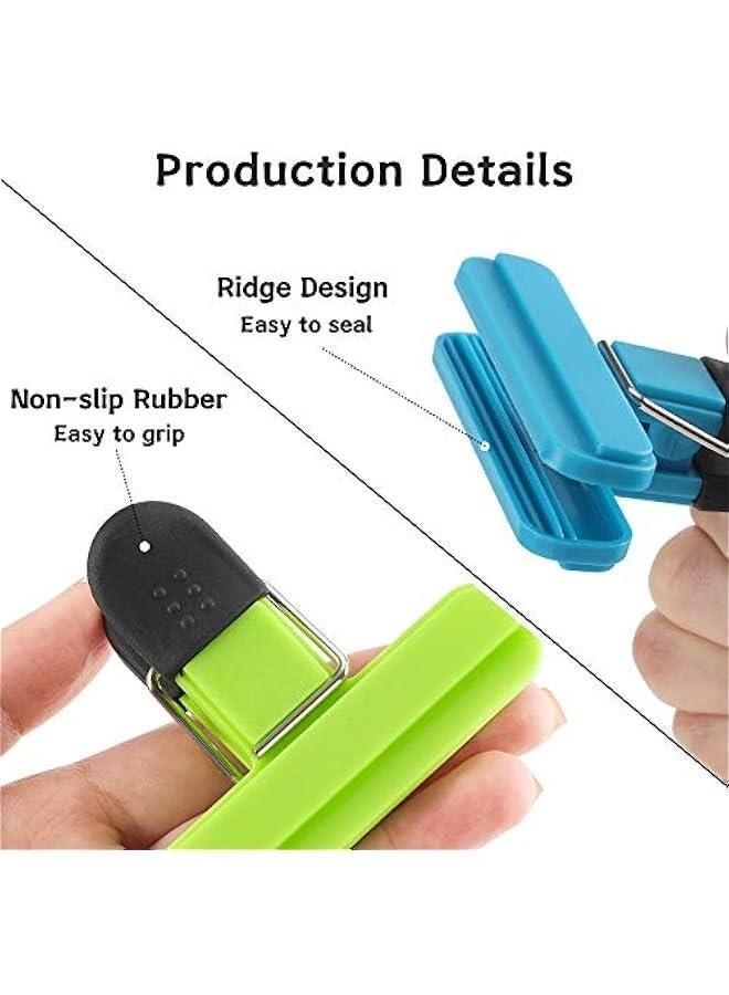 Heavy Duty Chip Bag Clips, Kitchen Food Bag Sealing Clips with Plastic Air Tight Seal Grip Assorted Colors for opened Snacks, Coffee and Candy Bags（3 Large & 3 Small Size)  - Image 2