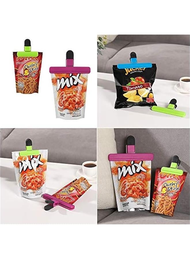 Heavy Duty Chip Bag Clips, Kitchen Food Bag Sealing Clips with Plastic Air Tight Seal Grip Assorted Colors for opened Snacks, Coffee and Candy Bags（3 Large & 3 Small Size)  - Image 5