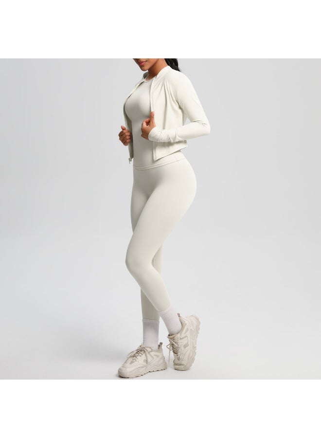 Yoga Three Piece Set Quick Drying Legging Yoga Pants High Waist Outdoor Running Gym Push Up Solid Color Yoga Clothing Suit - Image 3