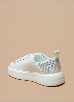 Celeste Women's Embellished Lace-Up Low Ankle Sneakers  - Image 3