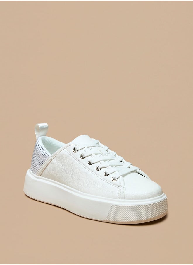 Celeste Women's Embellished Lace-Up Low Ankle Sneakers  - Image 2