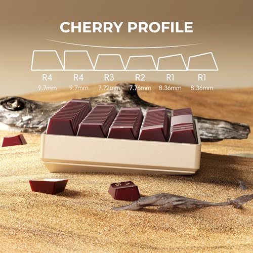 GMKWTL XVX Red Keycaps, Double Shot PBT Keycap Set 75 Percent, Cherry Profile Keyboard Keycaps Compatibility with ANSI Layout MX Switches Mechanical Keyboard - Image 4