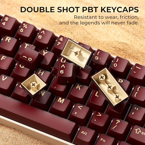 GMKWTL XVX Red Keycaps, Double Shot PBT Keycap Set 75 Percent, Cherry Profile Keyboard Keycaps Compatibility with ANSI Layout MX Switches Mechanical Keyboard - Image 3