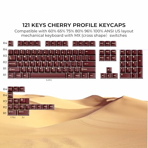 GMKWTL XVX Red Keycaps, Double Shot PBT Keycap Set 75 Percent, Cherry Profile Keyboard Keycaps Compatibility with ANSI Layout MX Switches Mechanical Keyboard - Image 5