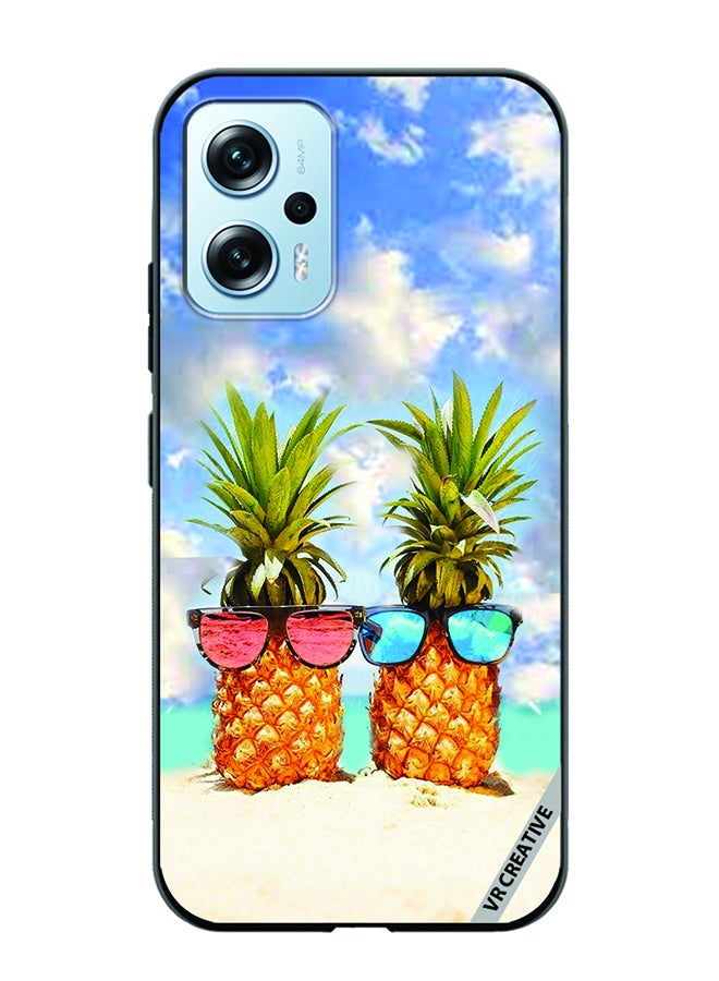 VR CREATIVE Protective Case Cover For Xiaomi Poco X4 GT Pineapple Design Multicolour - Image 1