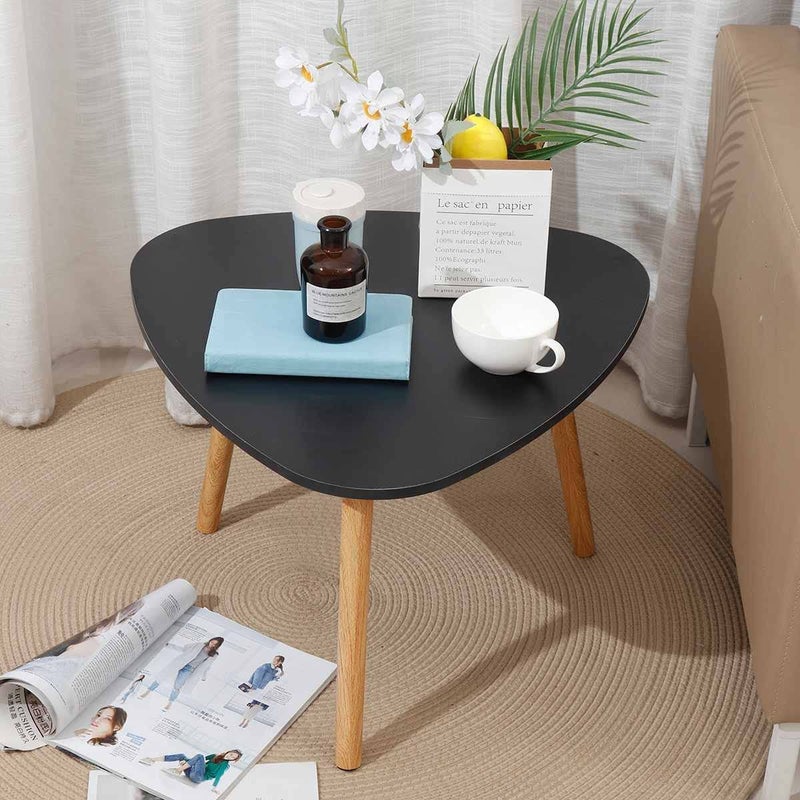 DDS Dream Decor Shoppee Triangle Side Table, Nightstand Coffee End Table for Living Room, Small Spaces, Easy Assembly Home Decor Bedside Table (Black) - Image 5