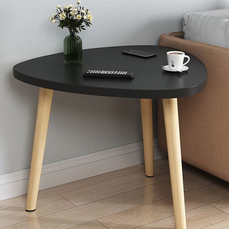 DDS Dream Decor Shoppee Triangle Side Table, Nightstand Coffee End Table for Living Room, Small Spaces, Easy Assembly Home Decor Bedside Table (Black) - Image 2