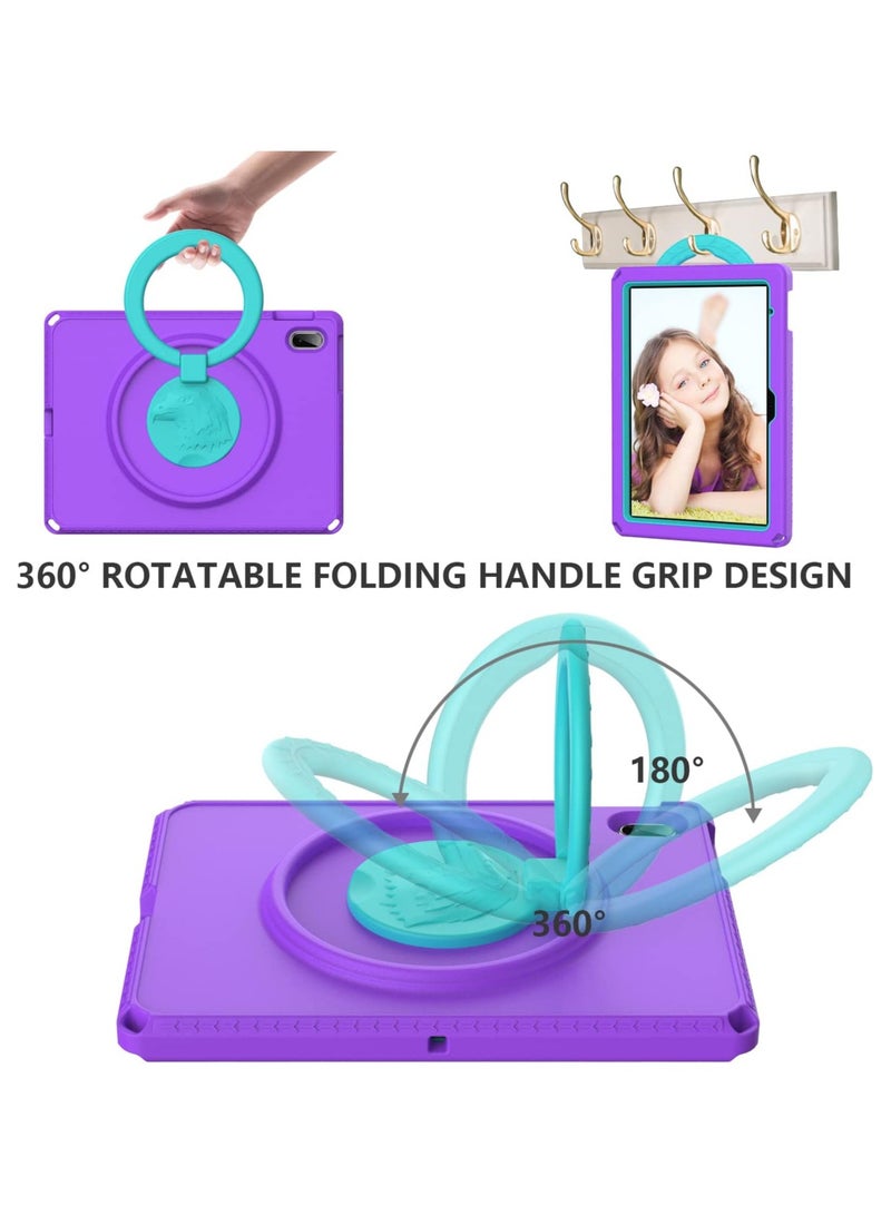 general Kids Case for iPad 10th Generation Case 2022 10.9 inch A2696 A2757 A2777, Heavy Duty Rugged Silicone Waterproof Case with Swivel Ring Stand/Shoulder Strap/Screen Protector - Image 2