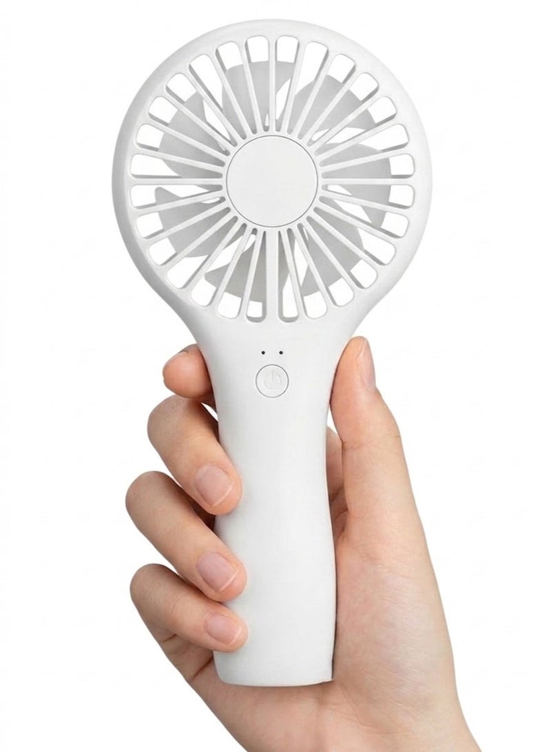 X spring Handheld Fan, Speed Adjustable Small Personal Portable Fan, Battery Operated USB Rechargeable Mini Personal Fan for Kids Girls Women Men Home Office Indoor Outdoor Travelling (White) - Image 1