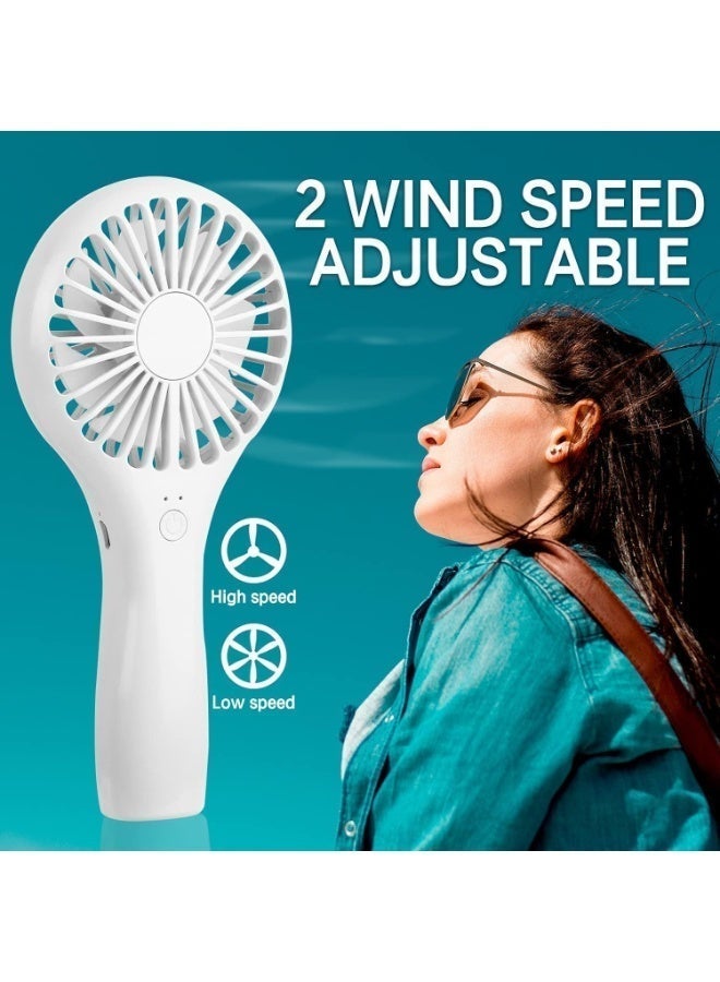 X spring Handheld Fan, Speed Adjustable Small Personal Portable Fan, Battery Operated USB Rechargeable Mini Personal Fan for Kids Girls Women Men Home Office Indoor Outdoor Travelling (White) - Image 4