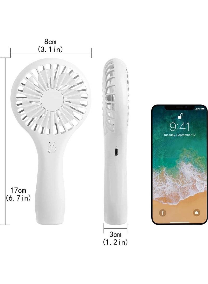 X spring Handheld Fan, Speed Adjustable Small Personal Portable Fan, Battery Operated USB Rechargeable Mini Personal Fan for Kids Girls Women Men Home Office Indoor Outdoor Travelling (White) - Image 5