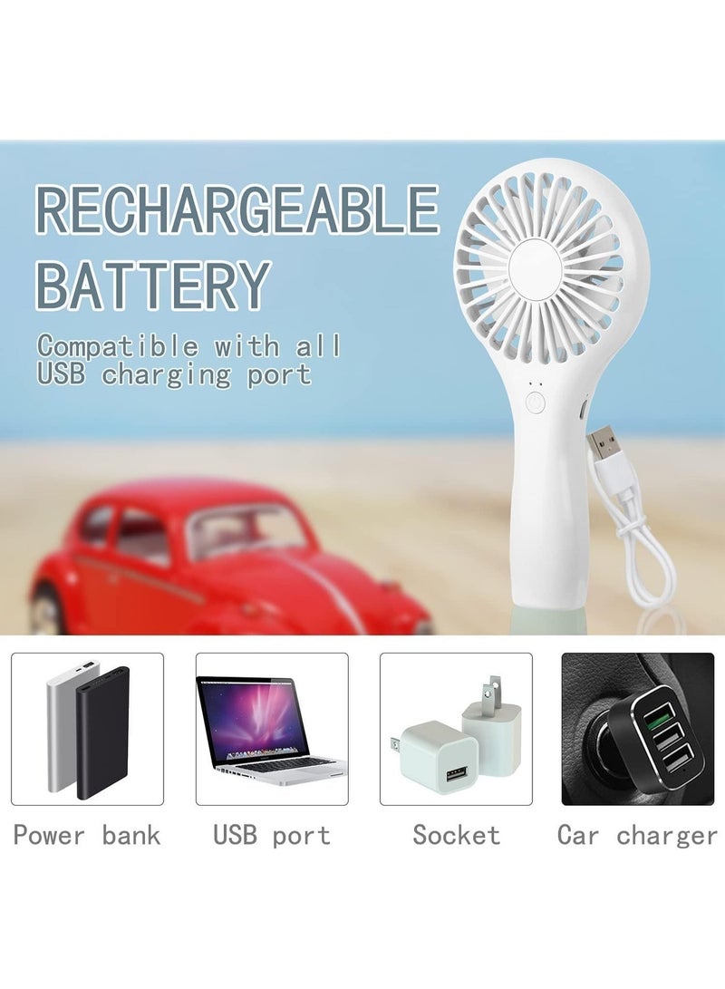 X spring Handheld Fan, Speed Adjustable Small Personal Portable Fan, Battery Operated USB Rechargeable Mini Personal Fan for Kids Girls Women Men Home Office Indoor Outdoor Travelling (White) - Image 3