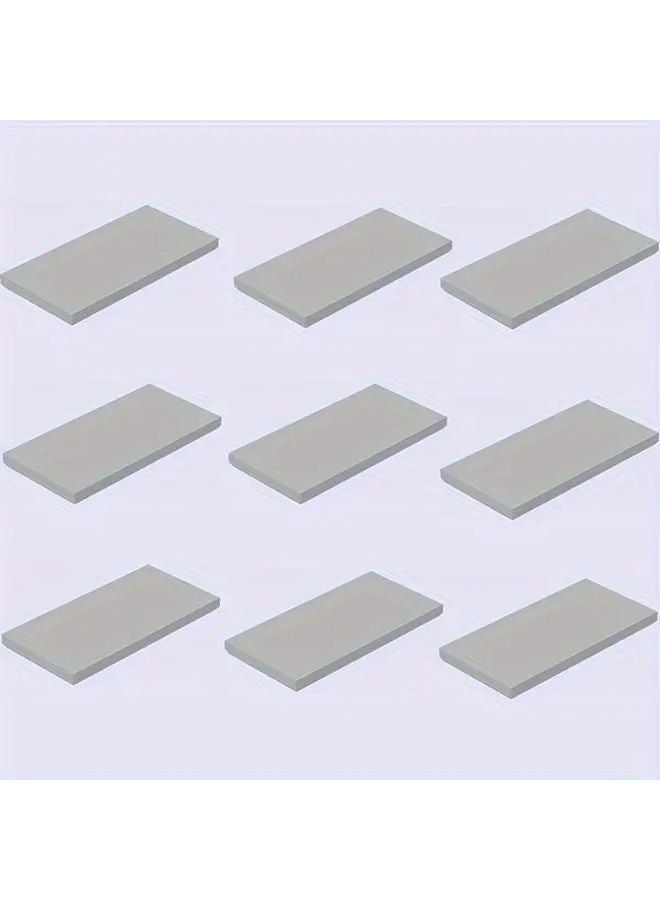 Light Gray 9pcs Building Blocks Set 3x6 Low Wall Flat Plate Bricks ABS Plastic Farm Garden Architectural Scenery - Image 1