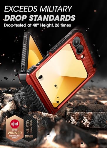 SUPCASE for Samsung Galaxy Z Flip 7 FE Case with Stand BeltClip Unicorn Beetle Pro Hinge Protection Front Screen Protector Full Body Rugged Phone Cover for Galaxy Z Flip 65 Ruddy - Image 3