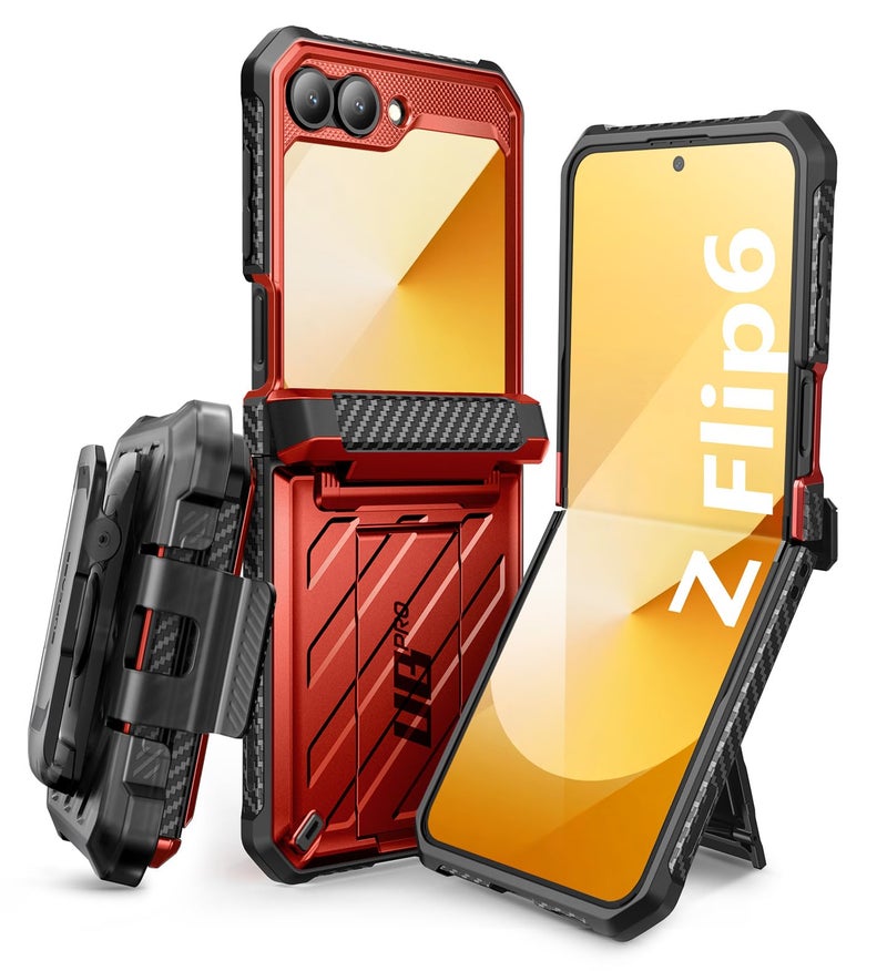 SUPCASE for Samsung Galaxy Z Flip 7 FE Case with Stand BeltClip Unicorn Beetle Pro Hinge Protection Front Screen Protector Full Body Rugged Phone Cover for Galaxy Z Flip 65 Ruddy - Image 2
