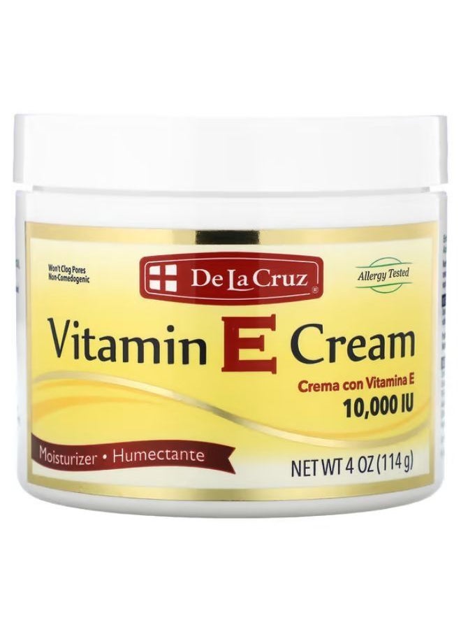 De La Cruz - De La Cruz, Vitamin E Cream, 10,000 IU, 4 oz (114 g) - Image 1