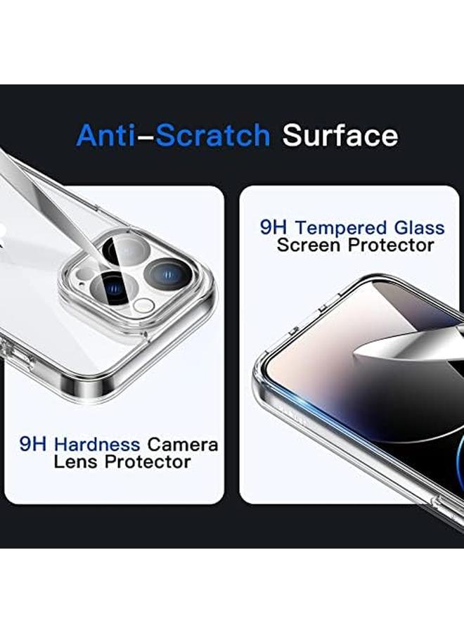 Jetech 3 In 1 Case For Iphone 14 Pro 6.1 Inch With 2 Pack Screen Protector And 2 Pack Camera Lens Protector Full Coverage Tempered Glass Film Shockproof Bumper Phone Cover Clear - Image 5