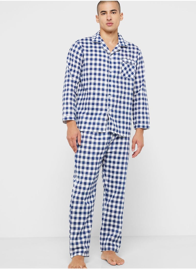 Robert Wood - Check Pyjama Set - Image 1