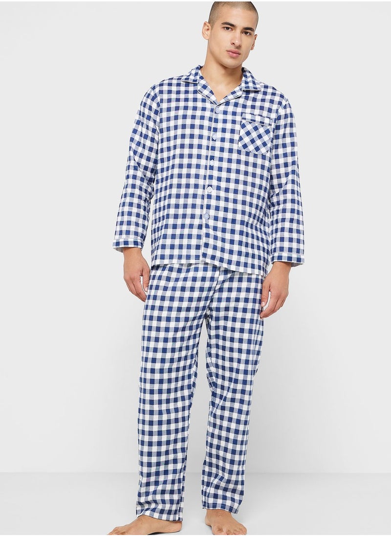 Robert Wood - Check Pyjama Set - Image 1