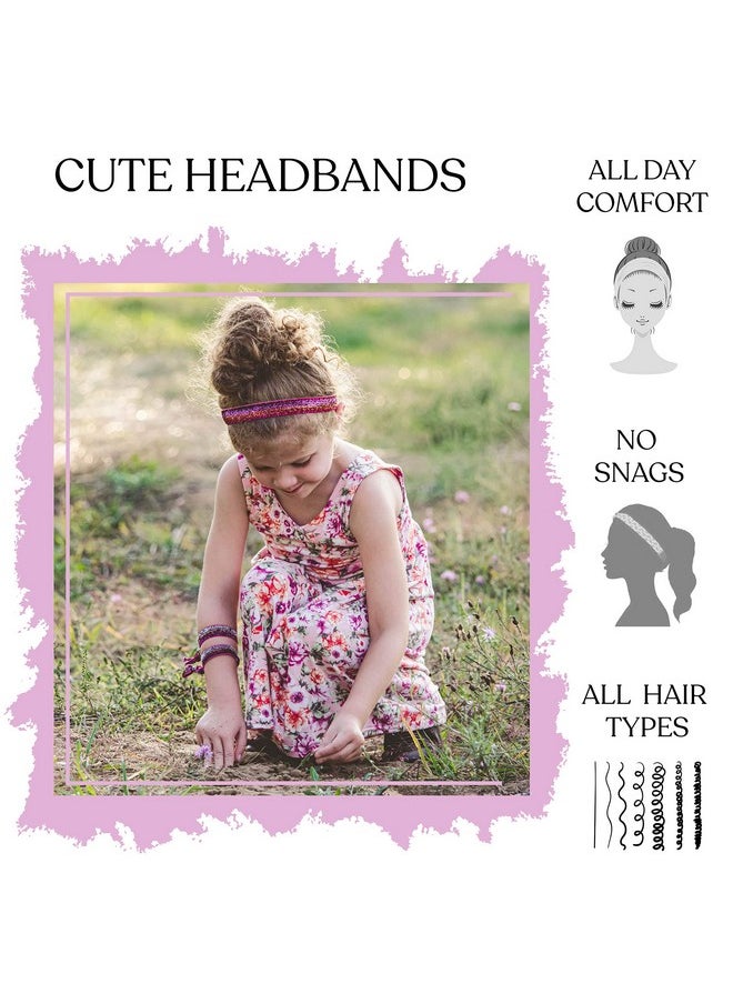 FROG SAC - FROG SAC 6 Glitter Headbands for Girls, Adjustable Non Slip Head Bands for Kids, Cute Sparkly Stretch Elastic Hair Accessories for Gymnastics For Teen Girls, Women - Image 1