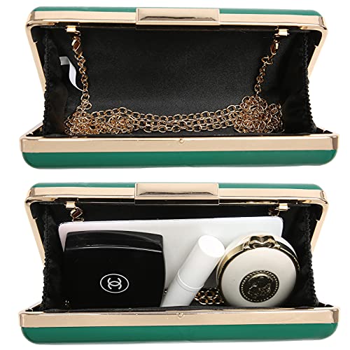 Dasein Women Evening Purses Clutch Bags Formal Party Clutches Wedding Purses Cocktail Prom Handbags (Patent Leather Green) - Image 5
