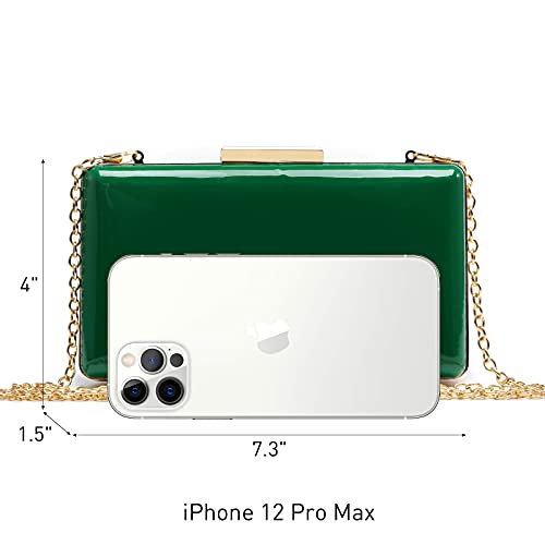 Dasein Women Evening Purses Clutch Bags Formal Party Clutches Wedding Purses Cocktail Prom Handbags (Patent Leather Green) - Image 4