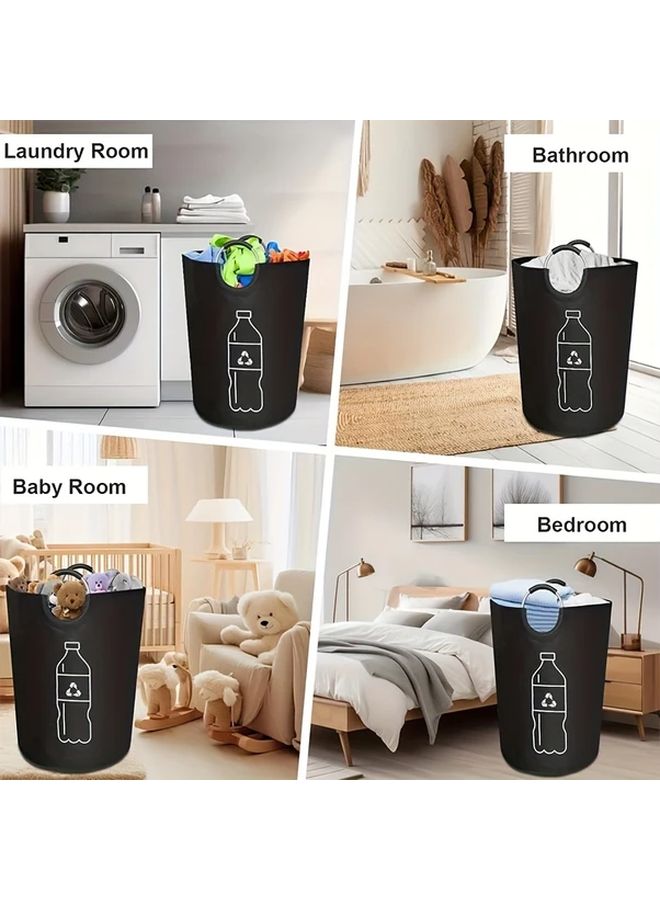 Black Foldable Storage Bag Laundry Basket Kitchen Organizer Multipurpose Container - Image 5