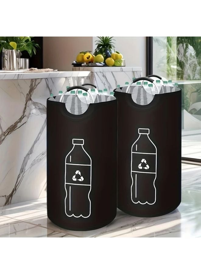 Black Foldable Storage Bag Laundry Basket Kitchen Organizer Multipurpose Container - Image 1