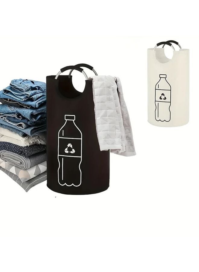 Black Foldable Storage Bag Laundry Basket Kitchen Organizer Multipurpose Container - Image 2