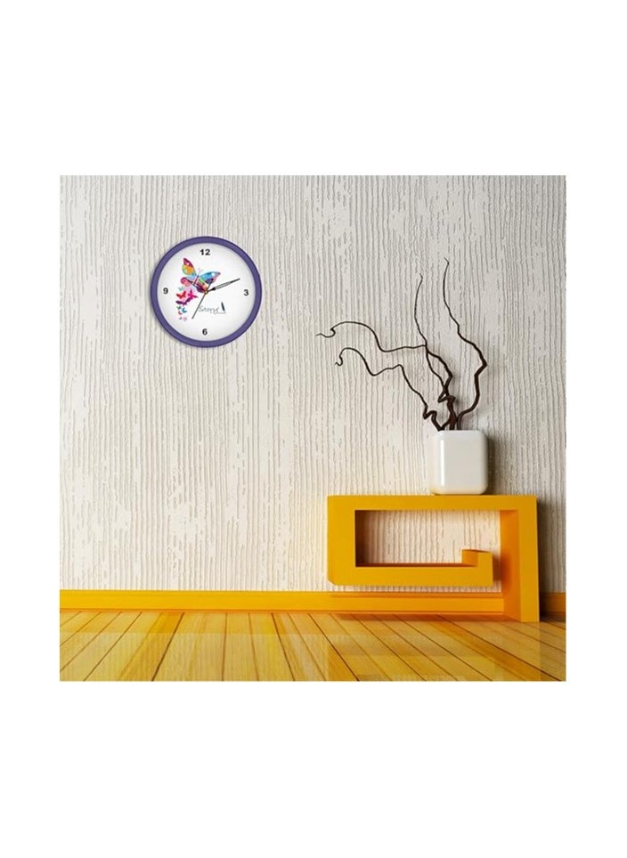 Story at Home - Story At Home Round Plastic Wall Clock, Purple, 25 X 25 X 4 cm - Image 1