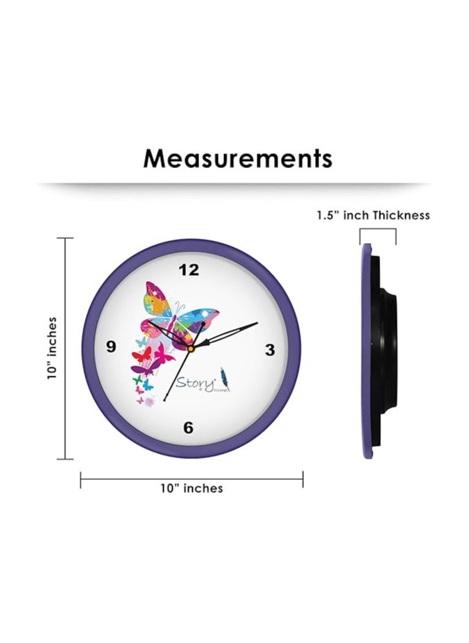 Story at Home - Story At Home Round Plastic Wall Clock, Purple, 25 X 25 X 4 cm - Image 1