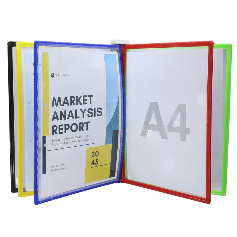 sps Presents Plastic File Folders Plastic Wall Hanging Documents Storage Folders Set of 5 - A4, Multicolored - Image 5