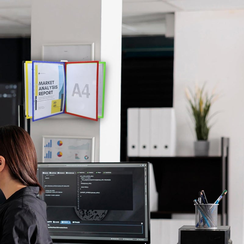 sps Presents Plastic File Folders Plastic Wall Hanging Documents Storage Folders Set of 5 - A4, Multicolored - Image 3