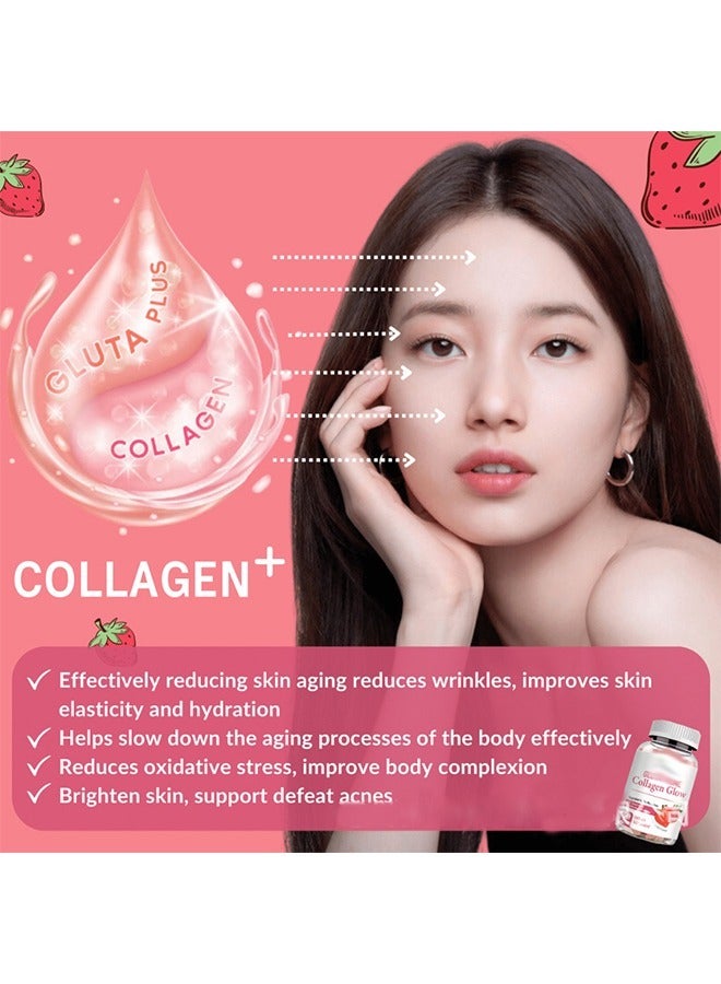 مؤكد حلوى صمغية الجلوتاثيون والكولاجين، توهج الجلوتاثيون والكولاجين للبقع الداكنة، حلوى جلوتاثيون كورية للنساء، منتج توهج البشرة بالجلوتاثيون والكولاجين مضاد للشيخوخة - Image 5