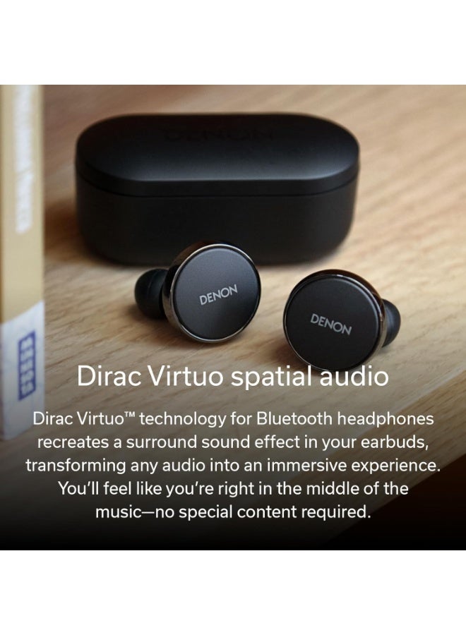 Denon PerL Pro Premium True Wireless Headphones, Personalised Sound Profile with Masimo Adaptive Acoustic Technology, Noise Cancellation, Water Resistance and Built-in Microphones, White - Image 4