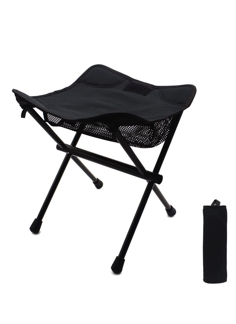Excefore - Portable Folding Stool, Lightweight Retractable Chairs with Carry Bag, Suitable for Backpacking Hiking Hunting Fishing (Black, 220 LBS） - Image 1