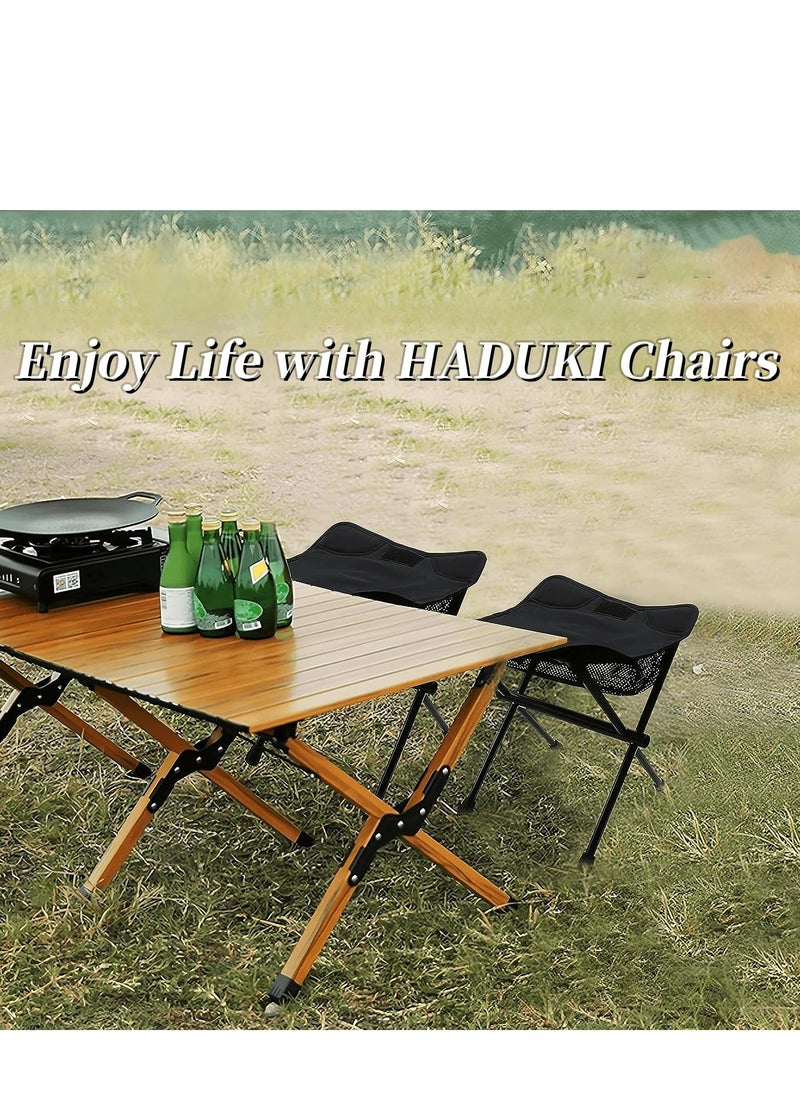 Excefore - Portable Folding Stool, Lightweight Retractable Chairs with Carry Bag, Suitable for Backpacking Hiking Hunting Fishing (Black, 220 LBS） - Image 1